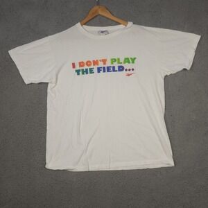 vintage reebok shirt mens large graphic shirt made in the usa 90s Y2K